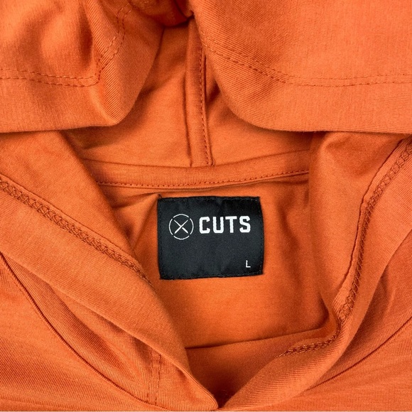 Cuts Lightweight Pullover Orange Hoodie - Picture 7 of 11
